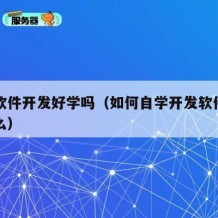 自学软件开发好学吗（如何自学开发软件需要学什么）