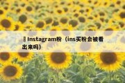 買Instagram粉（ins买粉会被看出来吗）