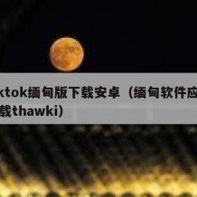 tiktok缅甸版下载安卓（缅甸软件应用下载thawki）