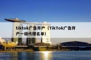 tiktok广告开户（TikTok广告开户一级代理名单）