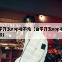 自学开发app难不难（自学开发app难不难做）