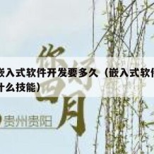 自学嵌入式软件开发要多久（嵌入式软件开发需要什么技能）