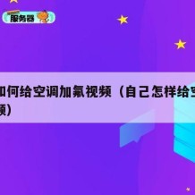 自己如何给空调加氟视频（自己怎样给空调加氟视频）