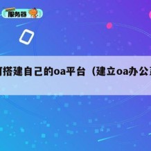 如何搭建自己的oa平台（建立oa办公系统）