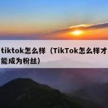 tiktok怎么样（TikTok怎么样才能成为粉丝）