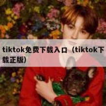 tiktok免费下载入口（tiktok下载正版）