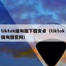 tiktok缅甸版下载安卓（tiktok缅甸版官网）