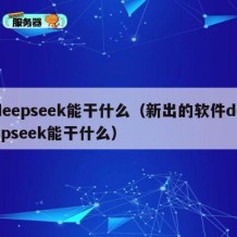 deepseek能干什么（新出的软件deepseek能干什么）