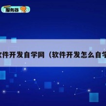 软件开发自学网（软件开发怎么自学）