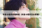 抖音小程序搭建教程（抖音小程序怎么搭建）