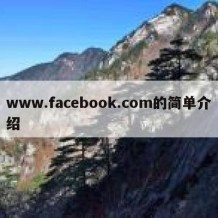 www.facebook.com的简单介绍