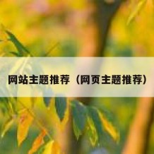 网站主题推荐（网页主题推荐）