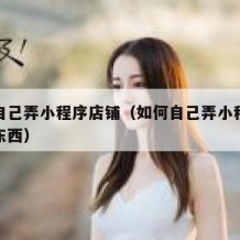如何自己弄小程序店铺（如何自己弄小程序店铺卖东西）
