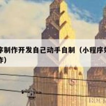 小程序制作开发自己动手自制（小程序如何自己制作）