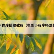 电影小程序搭建教程（电影小程序搭建教程怎么做）