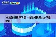 91泡泡短视频下载（泡泡短视频app下载地址）
