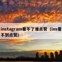 instagram看不了谁点赞（ins看不到点赞）