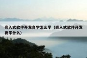 嵌入式软件开发自学怎么学（嵌入式软件开发要学什么）