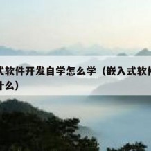 嵌入式软件开发自学怎么学（嵌入式软件开发要学什么）