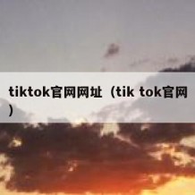 tiktok官网网址（tik tok官网）