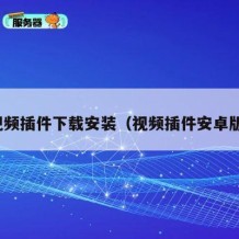 视频插件下载安装（视频插件安卓版）