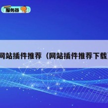网站插件推荐（网站插件推荐下载）