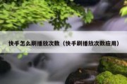 快手怎么刷播放次数（快手刷播放次数应用）