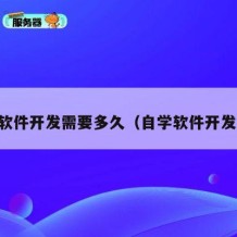 自学软件开发需要多久（自学软件开发难吗）