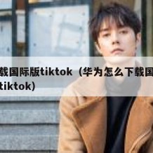 下载国际版tiktok（华为怎么下载国际版tiktok）