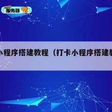 打卡小程序搭建教程（打卡小程序搭建教程怎么做）
