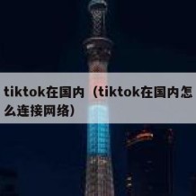 tiktok在国内（tiktok在国内怎么连接网络）