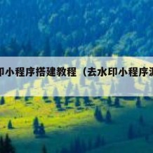 去水印小程序搭建教程（去水印小程序源码最新版）
