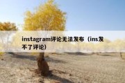 instagram评论无法发布（ins发不了评论）