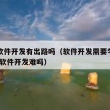 自学软件开发有出路吗（软件开发需要学什么!自学软件开发难吗）