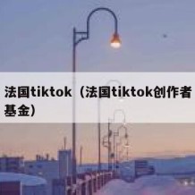 法国tiktok（法国tiktok创作者基金）