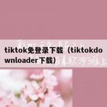 tiktok免登录下载（tiktokdownloader下载）