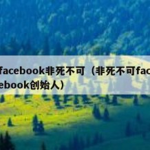 facebook非死不可（非死不可facebook创始人）