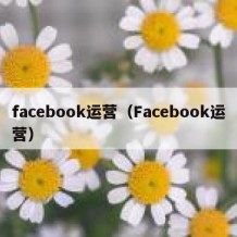 facebook运营（Facebook运营）