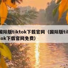 国际版tiktok下载官网（国际版tiktok下载官网免费）