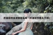 开源软件会泄露隐私吗（开源软件弊大于利）