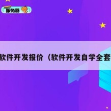 自学软件开发报价（软件开发自学全套教程）