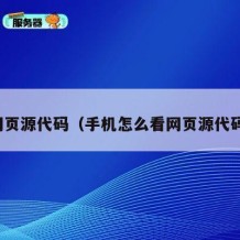 网页源代码（手机怎么看网页源代码）