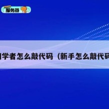 初学者怎么敲代码（新手怎么敲代码）