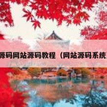 源码网站源码教程（网站源码系统）