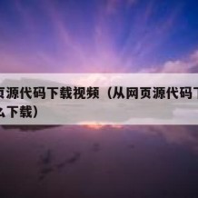 从网页源代码下载视频（从网页源代码下载视频怎么下载）