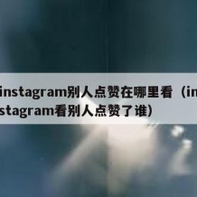 instagram别人点赞在哪里看（instagram看别人点赞了谁）