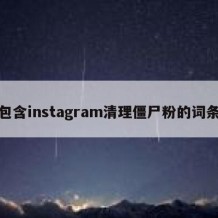 包含instagram清理僵尸粉的词条