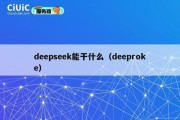 deepseek能干什么（deeproke）