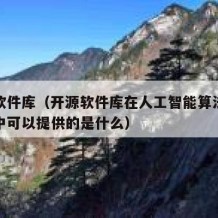 开源软件库（开源软件库在人工智能算法开发过程中可以提供的是什么）