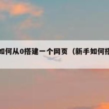 萌新如何从0搭建一个网页（新手如何搭建网站）